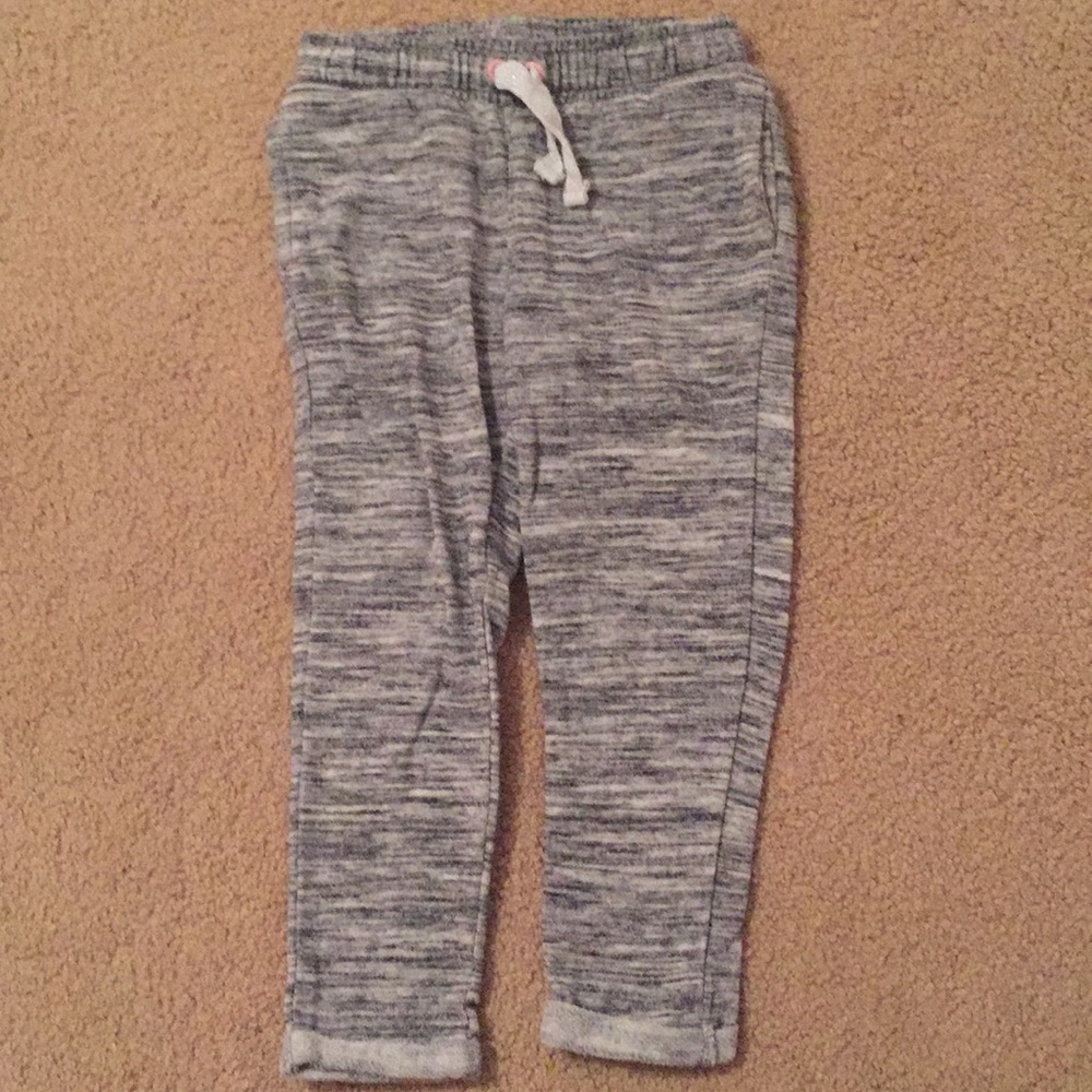 Gray and white sweatpants